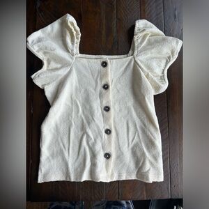 Madewell women’s size xsmall cream button up blouse with short sleeves